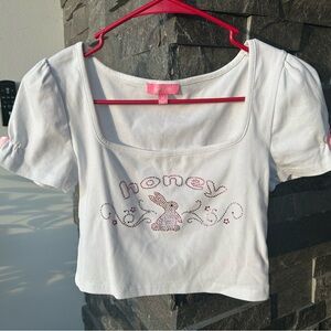 Sugar Thrillz Cropped “Honey” Bunny Top